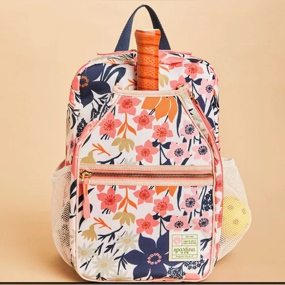Spartina 449 Floral Backpack - Navy, Coral, Olive - Picture 10 of 10